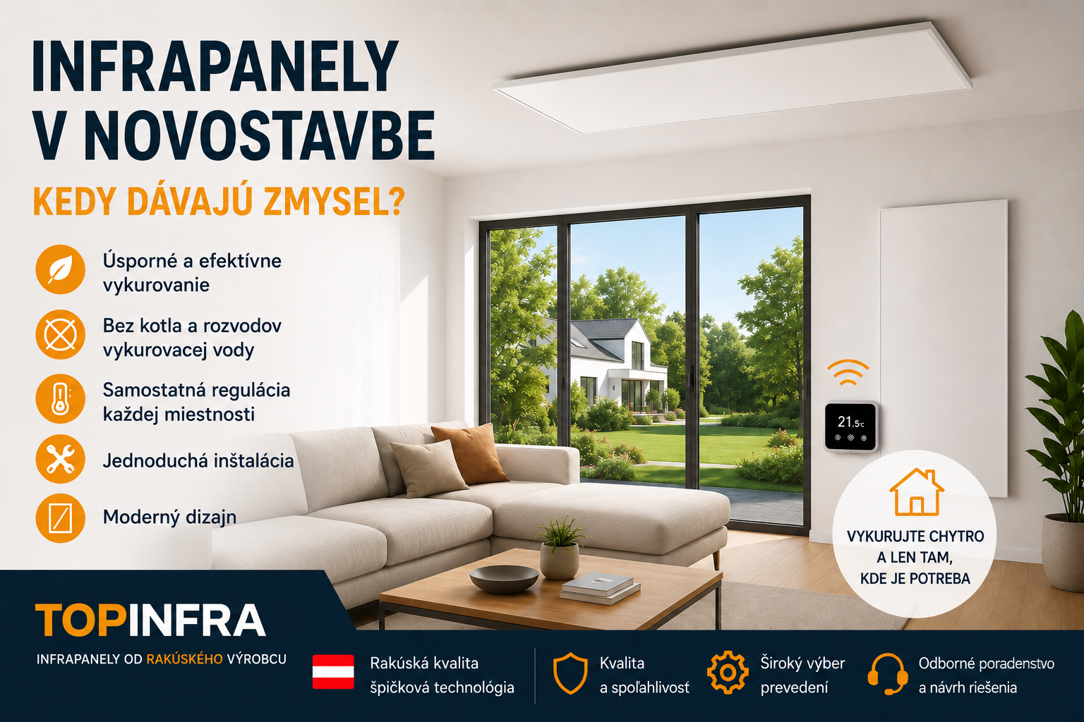 Infrapanely v novostavbe