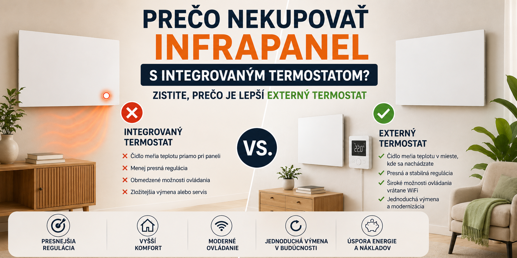 Prečo nekupovať infrapanel s integrovaným termostatom